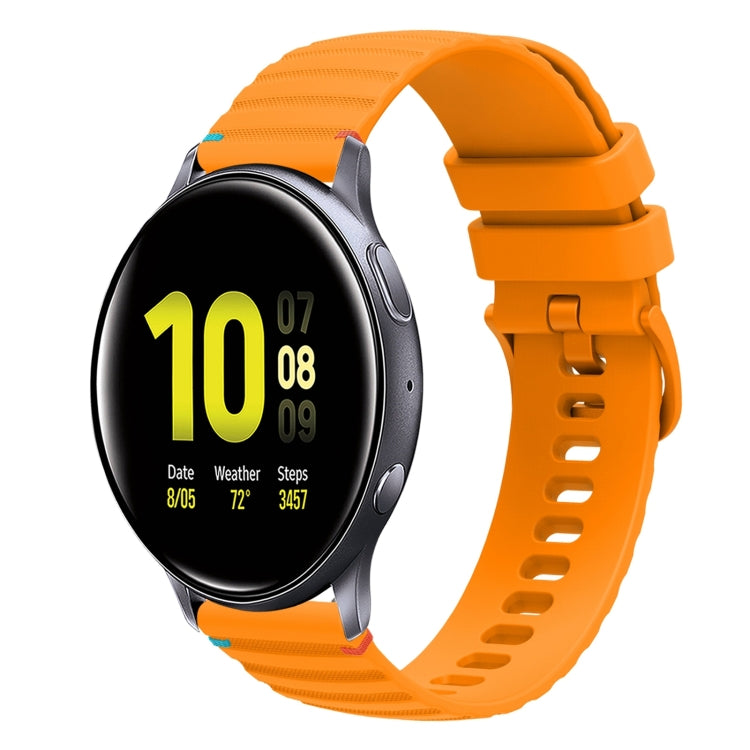 สายรัดนาฬิกาซิลิโคนเย็บลายจุดคลื่น ขนาด 20 มม. สำหรับ Samsung Galaxy Gear Sport สำหรับ Samsung Galaxy Watch Active 2 สำหรับ Samsung Galaxy Watch3 ขนาด 41 มม. สำหรับ Samsung Galaxy Watch Active