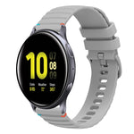 สายรัดนาฬิกาซิลิโคนเย็บลายจุดคลื่น ขนาด 20 มม. สำหรับ Samsung Galaxy Gear Sport สำหรับ Samsung Galaxy Watch Active 2 สำหรับ Samsung Galaxy Watch3 ขนาด 41 มม. สำหรับ Samsung Galaxy Watch Active