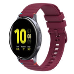 สายรัดนาฬิกาซิลิโคนเย็บลายจุดคลื่น ขนาด 20 มม. สำหรับ Samsung Galaxy Gear Sport สำหรับ Samsung Galaxy Watch Active 2 สำหรับ Samsung Galaxy Watch3 ขนาด 41 มม. สำหรับ Samsung Galaxy Watch Active