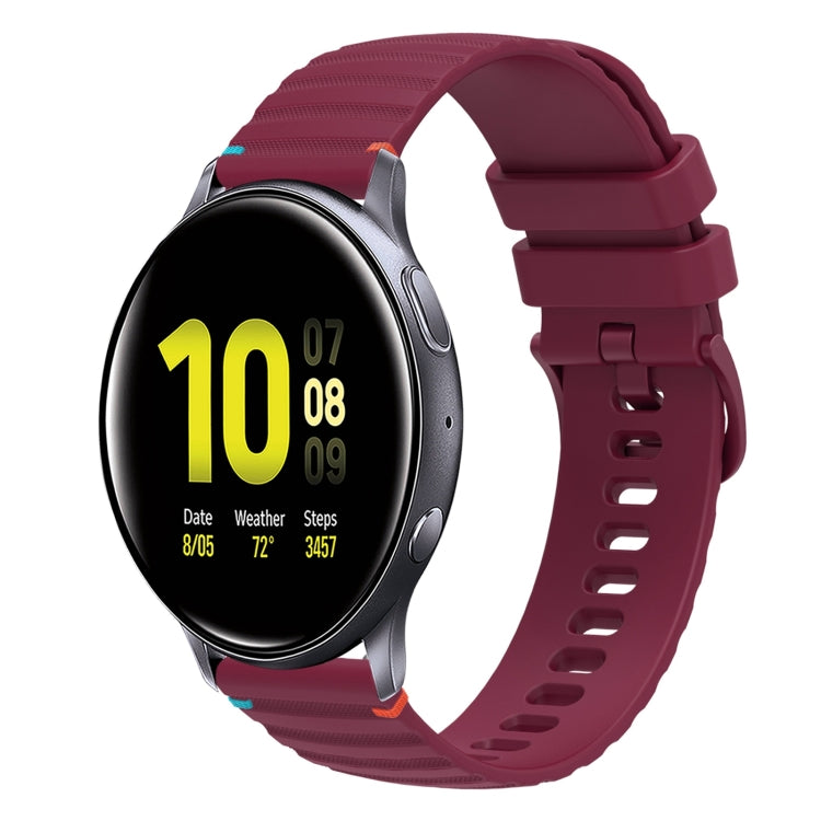 สายรัดนาฬิกาซิลิโคนเย็บลายจุดคลื่น ขนาด 20 มม. สำหรับ Samsung Galaxy Gear Sport สำหรับ Samsung Galaxy Watch Active 2 สำหรับ Samsung Galaxy Watch3 ขนาด 41 มม. สำหรับ Samsung Galaxy Watch Active