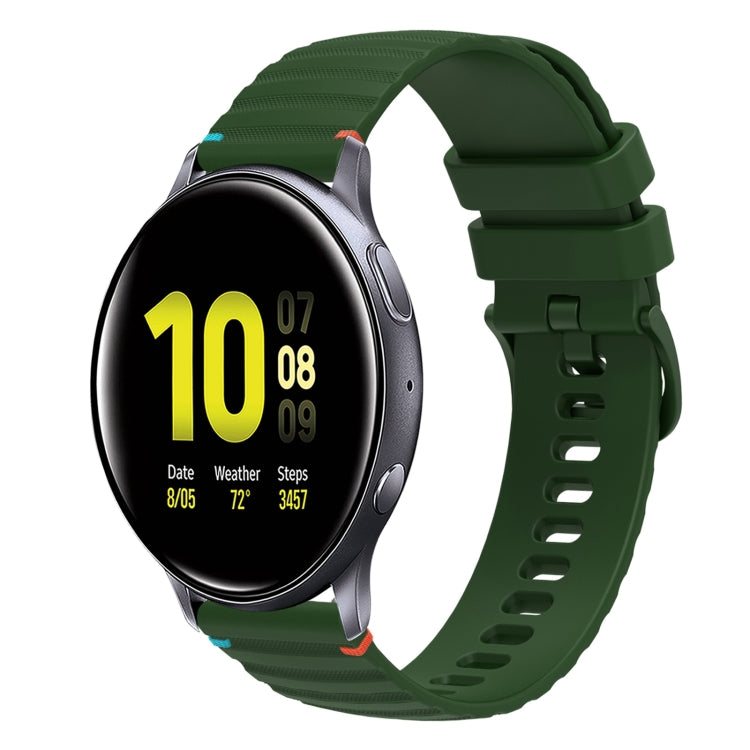 สายรัดนาฬิกาซิลิโคนเย็บลายจุดคลื่น ขนาด 20 มม. สำหรับ Samsung Galaxy Gear Sport สำหรับ Samsung Galaxy Watch Active 2 สำหรับ Samsung Galaxy Watch3 ขนาด 41 มม. สำหรับ Samsung Galaxy Watch Active