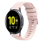 สายรัดนาฬิกาซิลิโคนเย็บลายจุดคลื่น ขนาด 20 มม. สำหรับ Samsung Galaxy Gear Sport สำหรับ Samsung Galaxy Watch Active 2 สำหรับ Samsung Galaxy Watch3 ขนาด 41 มม. สำหรับ Samsung Galaxy Watch Active