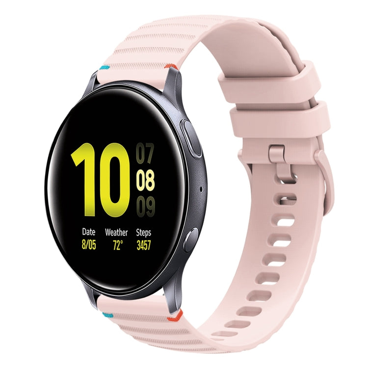 สายรัดนาฬิกาซิลิโคนเย็บลายจุดคลื่น ขนาด 20 มม. สำหรับ Samsung Galaxy Gear Sport สำหรับ Samsung Galaxy Watch Active 2 สำหรับ Samsung Galaxy Watch3 ขนาด 41 มม. สำหรับ Samsung Galaxy Watch Active
