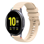 สายรัดนาฬิกาซิลิโคนเย็บลายจุดคลื่น ขนาด 20 มม. สำหรับ Samsung Galaxy Gear Sport สำหรับ Samsung Galaxy Watch Active 2 สำหรับ Samsung Galaxy Watch3 ขนาด 41 มม. สำหรับ Samsung Galaxy Watch Active