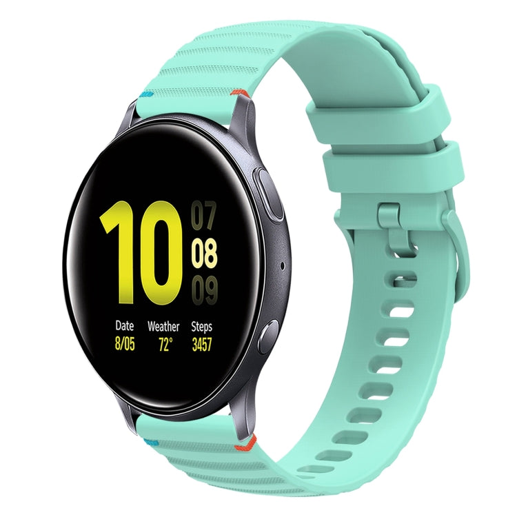 สายรัดนาฬิกาซิลิโคนเย็บลายจุดคลื่น ขนาด 20 มม. สำหรับ Samsung Galaxy Gear Sport สำหรับ Samsung Galaxy Watch Active 2 สำหรับ Samsung Galaxy Watch3 ขนาด 41 มม. สำหรับ Samsung Galaxy Watch Active