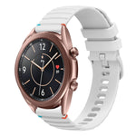 สายรัดนาฬิกาซิลิโคนเย็บลายจุดคลื่น ขนาด 20 มม. สำหรับ Samsung Galaxy Gear Sport สำหรับ Samsung Galaxy Watch Active 2 สำหรับ Samsung Galaxy Watch3 ขนาด 41 มม. สำหรับ Samsung Galaxy Watch Active