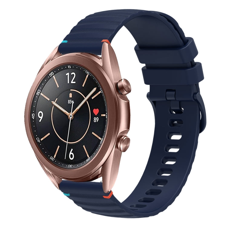 สายรัดนาฬิกาซิลิโคนเย็บลายจุดคลื่น ขนาด 20 มม. สำหรับ Samsung Galaxy Gear Sport สำหรับ Samsung Galaxy Watch Active 2 สำหรับ Samsung Galaxy Watch3 ขนาด 41 มม. สำหรับ Samsung Galaxy Watch Active