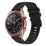 สายรัดนาฬิกาซิลิโคนเย็บลายจุดคลื่น ขนาด 20 มม. สำหรับ Samsung Galaxy Gear Sport สำหรับ Samsung Galaxy Watch Active 2 สำหรับ Samsung Galaxy Watch3 ขนาด 41 มม. สำหรับ Samsung Galaxy Watch Active