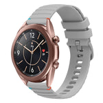 สายรัดนาฬิกาซิลิโคนเย็บลายจุดคลื่น ขนาด 20 มม. สำหรับ Samsung Galaxy Gear Sport สำหรับ Samsung Galaxy Watch Active 2 สำหรับ Samsung Galaxy Watch3 ขนาด 41 มม. สำหรับ Samsung Galaxy Watch Active