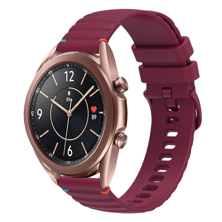 สายรัดนาฬิกาซิลิโคนเย็บลายจุดคลื่น ขนาด 20 มม. สำหรับ Samsung Galaxy Gear Sport สำหรับ Samsung Galaxy Watch Active 2 สำหรับ Samsung Galaxy Watch3 ขนาด 41 มม. สำหรับ Samsung Galaxy Watch Active