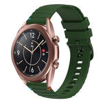 สายรัดนาฬิกาซิลิโคนเย็บลายจุดคลื่น ขนาด 20 มม. สำหรับ Samsung Galaxy Gear Sport สำหรับ Samsung Galaxy Watch Active 2 สำหรับ Samsung Galaxy Watch3 ขนาด 41 มม. สำหรับ Samsung Galaxy Watch Active