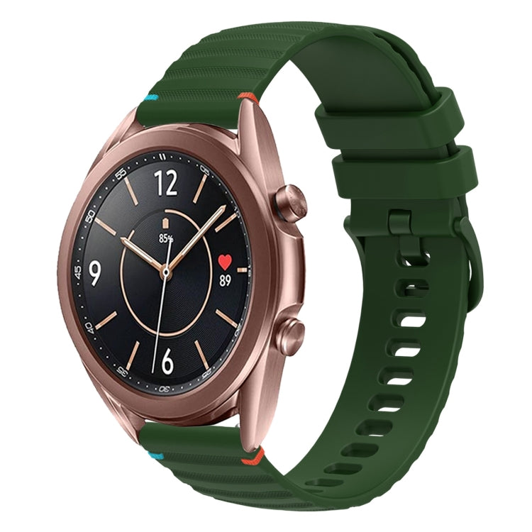 สายรัดนาฬิกาซิลิโคนเย็บลายจุดคลื่น ขนาด 20 มม. สำหรับ Samsung Galaxy Gear Sport สำหรับ Samsung Galaxy Watch Active 2 สำหรับ Samsung Galaxy Watch3 ขนาด 41 มม. สำหรับ Samsung Galaxy Watch Active