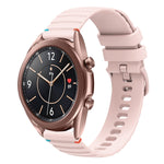 สายรัดนาฬิกาซิลิโคนเย็บลายจุดคลื่น ขนาด 20 มม. สำหรับ Samsung Galaxy Gear Sport สำหรับ Samsung Galaxy Watch Active 2 สำหรับ Samsung Galaxy Watch3 ขนาด 41 มม. สำหรับ Samsung Galaxy Watch Active