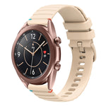 สายรัดนาฬิกาซิลิโคนเย็บลายจุดคลื่น ขนาด 20 มม. สำหรับ Samsung Galaxy Gear Sport สำหรับ Samsung Galaxy Watch Active 2 สำหรับ Samsung Galaxy Watch3 ขนาด 41 มม. สำหรับ Samsung Galaxy Watch Active