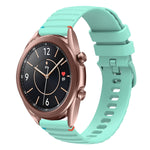 สายรัดนาฬิกาซิลิโคนเย็บลายจุดคลื่น ขนาด 20 มม. สำหรับ Samsung Galaxy Gear Sport สำหรับ Samsung Galaxy Watch Active 2 สำหรับ Samsung Galaxy Watch3 ขนาด 41 มม. สำหรับ Samsung Galaxy Watch Active