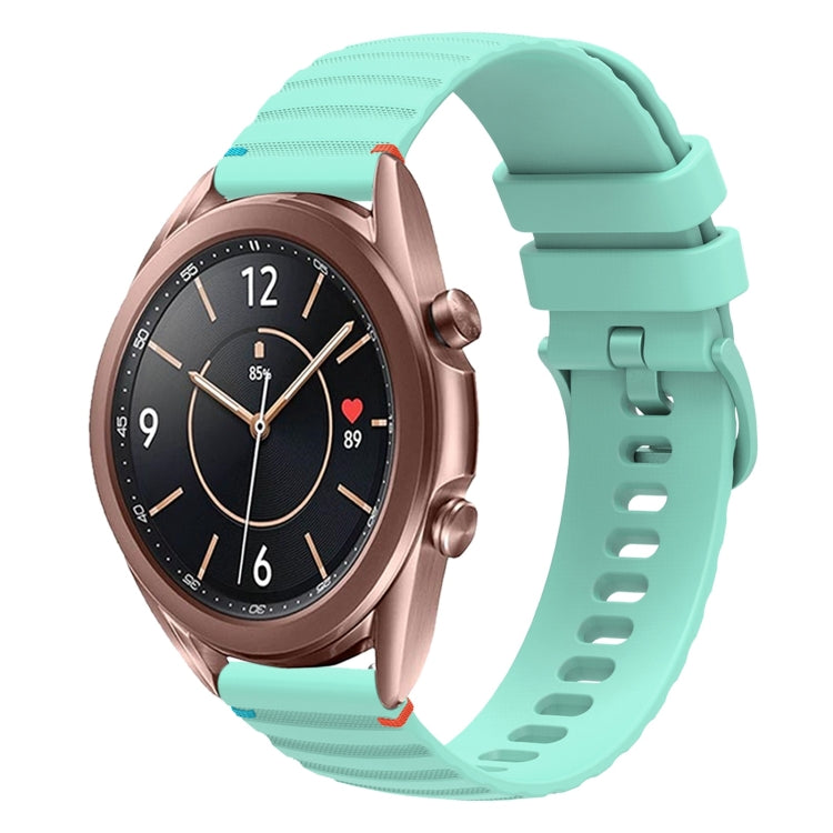 สายรัดนาฬิกาซิลิโคนเย็บลายจุดคลื่น ขนาด 20 มม. สำหรับ Samsung Galaxy Gear Sport สำหรับ Samsung Galaxy Watch Active 2 สำหรับ Samsung Galaxy Watch3 ขนาด 41 มม. สำหรับ Samsung Galaxy Watch Active