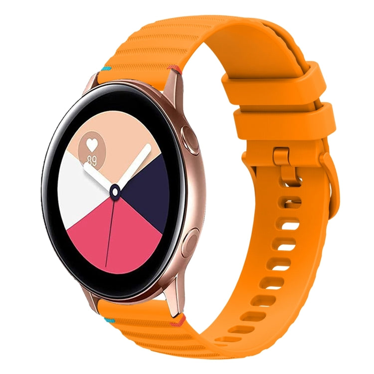 สายรัดนาฬิกาซิลิโคนเย็บลายจุดคลื่น ขนาด 20 มม. สำหรับ Samsung Galaxy Gear Sport สำหรับ Samsung Galaxy Watch Active 2 สำหรับ Samsung Galaxy Watch3 ขนาด 41 มม. สำหรับ Samsung Galaxy Watch Active