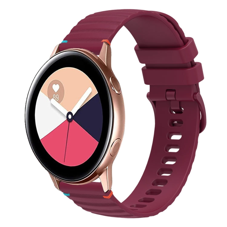 สายรัดนาฬิกาซิลิโคนเย็บลายจุดคลื่น ขนาด 20 มม. สำหรับ Samsung Galaxy Gear Sport สำหรับ Samsung Galaxy Watch Active 2 สำหรับ Samsung Galaxy Watch3 ขนาด 41 มม. สำหรับ Samsung Galaxy Watch Active