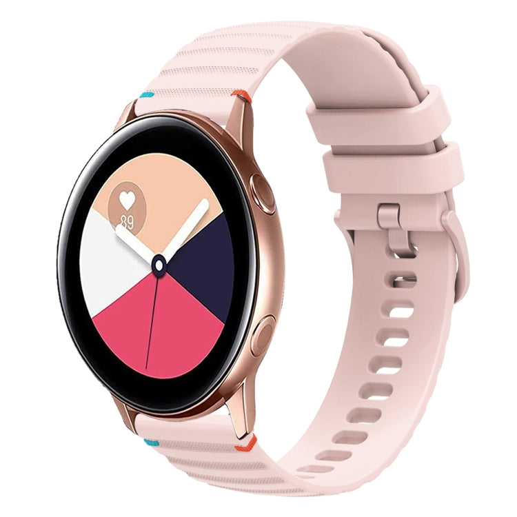 สายรัดนาฬิกาซิลิโคนเย็บลายจุดคลื่น ขนาด 20 มม. สำหรับ Samsung Galaxy Gear Sport สำหรับ Samsung Galaxy Watch Active 2 สำหรับ Samsung Galaxy Watch3 ขนาด 41 มม. สำหรับ Samsung Galaxy Watch Active