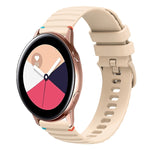 สายรัดนาฬิกาซิลิโคนเย็บลายจุดคลื่น ขนาด 20 มม. สำหรับ Samsung Galaxy Gear Sport สำหรับ Samsung Galaxy Watch Active 2 สำหรับ Samsung Galaxy Watch3 ขนาด 41 มม. สำหรับ Samsung Galaxy Watch Active