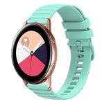 สายรัดนาฬิกาซิลิโคนเย็บลายจุดคลื่น ขนาด 20 มม. สำหรับ Samsung Galaxy Gear Sport สำหรับ Samsung Galaxy Watch Active 2 สำหรับ Samsung Galaxy Watch3 ขนาด 41 มม. สำหรับ Samsung Galaxy Watch Active