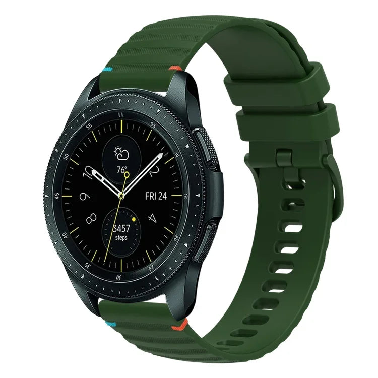 สายซิลิโคนลายจุดเย็บคลื่น 20มม. สำหรับ Samsung Galaxy Watch 42มม., สำหรับ Samsung Gear S2 Classic