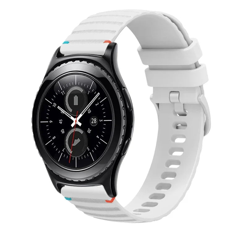 สายซิลิโคนลายจุดเย็บคลื่น 20มม. สำหรับ Samsung Galaxy Watch 42มม., สำหรับ Samsung Gear S2 Classic