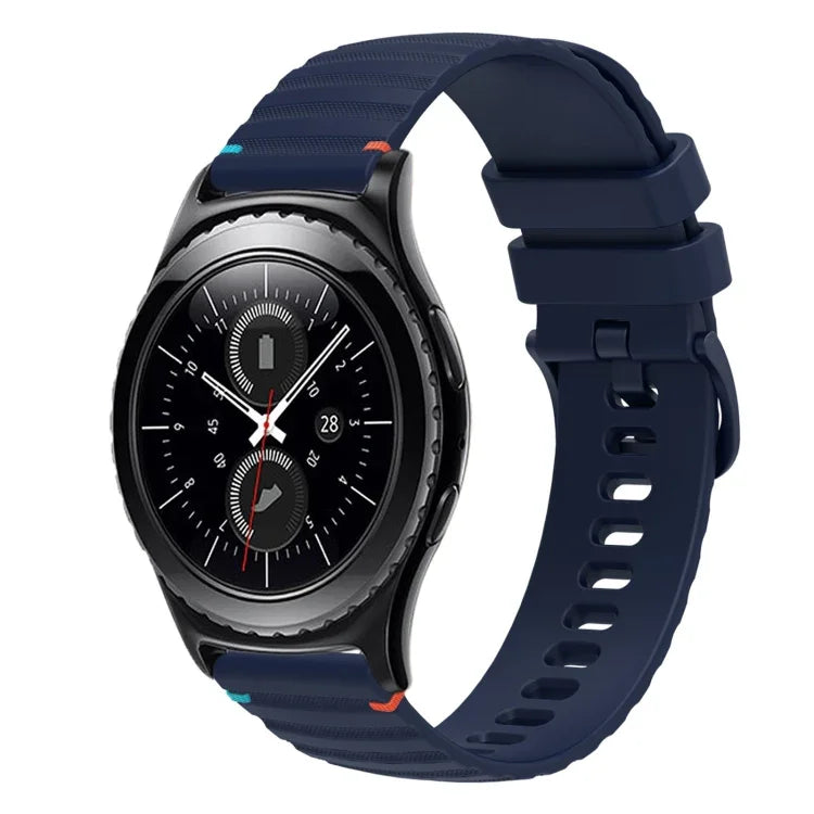 สายซิลิโคนลายจุดเย็บคลื่น 20มม. สำหรับ Samsung Galaxy Watch 42มม., สำหรับ Samsung Gear S2 Classic
