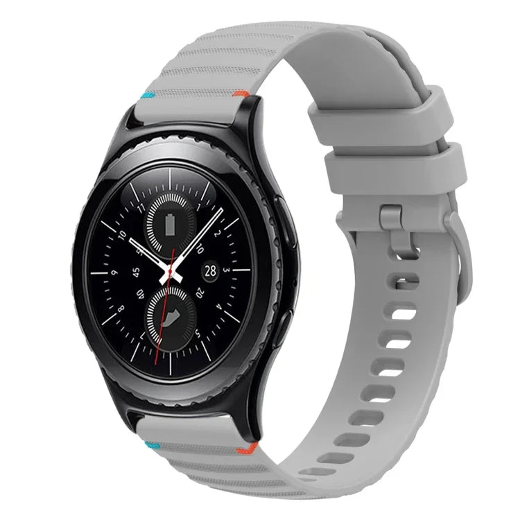 สายซิลิโคนลายจุดเย็บคลื่น 20มม. สำหรับ Samsung Galaxy Watch 42มม., สำหรับ Samsung Gear S2 Classic