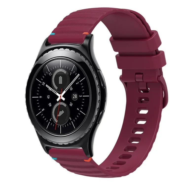 สายซิลิโคนลายจุดเย็บคลื่น 20มม. สำหรับ Samsung Galaxy Watch 42มม., สำหรับ Samsung Gear S2 Classic