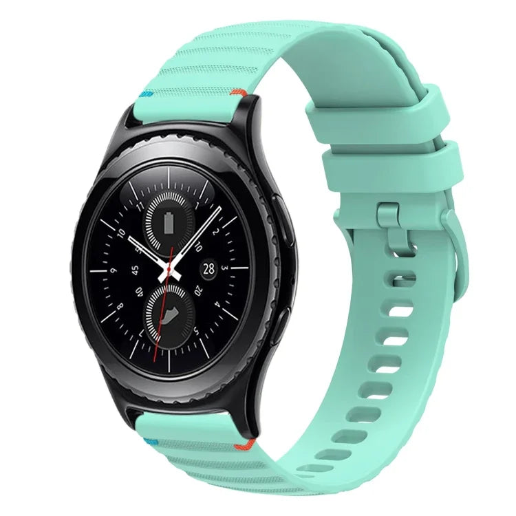 สายซิลิโคนลายจุดเย็บคลื่น 20มม. สำหรับ Samsung Galaxy Watch 42มม., สำหรับ Samsung Gear S2 Classic