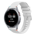 สายซิลิโคนขนาด 20 มม. แบบเย็บจุดคลื่น สำหรับ Samsung Galaxy Watch FE 40 มม., สำหรับ Samsung Galaxy Watch 7 ขนาด 40 / 44 มม., สำหรับ Samsung Galaxy Watch 6 Classic ขนาด 43 / 47 มม., สำหรับ Samsung Galaxy Watch 6 ขนาด 40 / 44 มม.