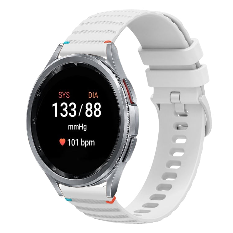สายซิลิโคนขนาด 20 มม. แบบเย็บจุดคลื่น สำหรับ Samsung Galaxy Watch FE 40 มม., สำหรับ Samsung Galaxy Watch 7 ขนาด 40 / 44 มม., สำหรับ Samsung Galaxy Watch 6 Classic ขนาด 43 / 47 มม., สำหรับ Samsung Galaxy Watch 6 ขนาด 40 / 44 มม.