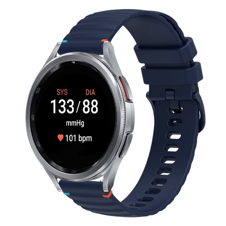 สายซิลิโคนขนาด 20 มม. แบบเย็บจุดคลื่น สำหรับ Samsung Galaxy Watch FE 40 มม., สำหรับ Samsung Galaxy Watch 7 ขนาด 40 / 44 มม., สำหรับ Samsung Galaxy Watch 6 Classic ขนาด 43 / 47 มม., สำหรับ Samsung Galaxy Watch 6 ขนาด 40 / 44 มม.