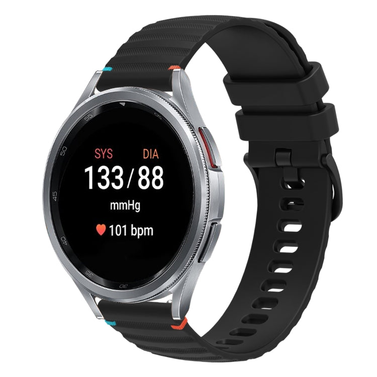 สายซิลิโคนขนาด 20 มม. แบบเย็บจุดคลื่น สำหรับ Samsung Galaxy Watch FE 40 มม., สำหรับ Samsung Galaxy Watch 7 ขนาด 40 / 44 มม., สำหรับ Samsung Galaxy Watch 6 Classic ขนาด 43 / 47 มม., สำหรับ Samsung Galaxy Watch 6 ขนาด 40 / 44 มม.
