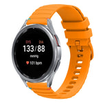 สายซิลิโคนขนาด 20 มม. แบบเย็บจุดคลื่น สำหรับ Samsung Galaxy Watch FE 40 มม., สำหรับ Samsung Galaxy Watch 7 ขนาด 40 / 44 มม., สำหรับ Samsung Galaxy Watch 6 Classic ขนาด 43 / 47 มม., สำหรับ Samsung Galaxy Watch 6 ขนาด 40 / 44 มม.