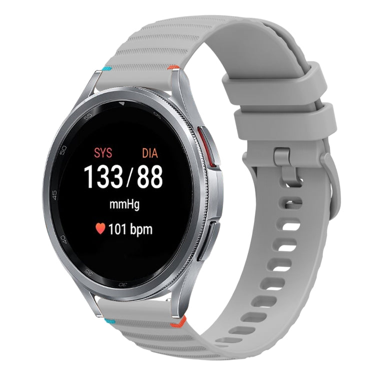 สายซิลิโคนขนาด 20 มม. แบบเย็บจุดคลื่น สำหรับ Samsung Galaxy Watch FE 40 มม., สำหรับ Samsung Galaxy Watch 7 ขนาด 40 / 44 มม., สำหรับ Samsung Galaxy Watch 6 Classic ขนาด 43 / 47 มม., สำหรับ Samsung Galaxy Watch 6 ขนาด 40 / 44 มม.