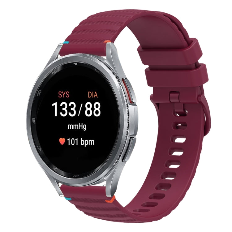 สายซิลิโคนขนาด 20 มม. แบบเย็บจุดคลื่น สำหรับ Samsung Galaxy Watch FE 40 มม., สำหรับ Samsung Galaxy Watch 7 ขนาด 40 / 44 มม., สำหรับ Samsung Galaxy Watch 6 Classic ขนาด 43 / 47 มม., สำหรับ Samsung Galaxy Watch 6 ขนาด 40 / 44 มม.