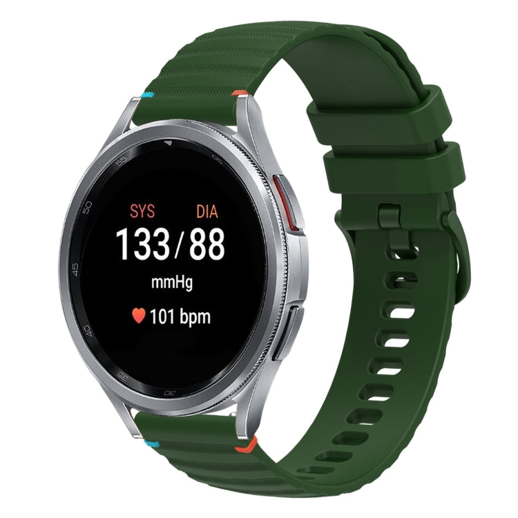 สายซิลิโคนขนาด 20 มม. แบบเย็บจุดคลื่น สำหรับ Samsung Galaxy Watch FE 40 มม., สำหรับ Samsung Galaxy Watch 7 ขนาด 40 / 44 มม., สำหรับ Samsung Galaxy Watch 6 Classic ขนาด 43 / 47 มม., สำหรับ Samsung Galaxy Watch 6 ขนาด 40 / 44 มม.