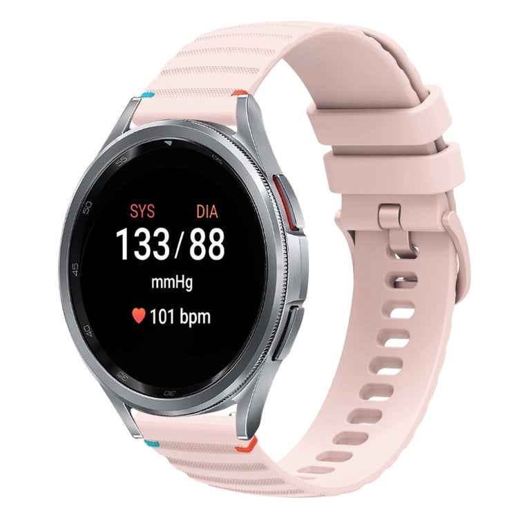 สายซิลิโคนขนาด 20 มม. แบบเย็บจุดคลื่น สำหรับ Samsung Galaxy Watch FE 40 มม., สำหรับ Samsung Galaxy Watch 7 ขนาด 40 / 44 มม., สำหรับ Samsung Galaxy Watch 6 Classic ขนาด 43 / 47 มม., สำหรับ Samsung Galaxy Watch 6 ขนาด 40 / 44 มม.