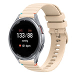 สายซิลิโคนขนาด 20 มม. แบบเย็บจุดคลื่น สำหรับ Samsung Galaxy Watch FE 40 มม., สำหรับ Samsung Galaxy Watch 7 ขนาด 40 / 44 มม., สำหรับ Samsung Galaxy Watch 6 Classic ขนาด 43 / 47 มม., สำหรับ Samsung Galaxy Watch 6 ขนาด 40 / 44 มม.