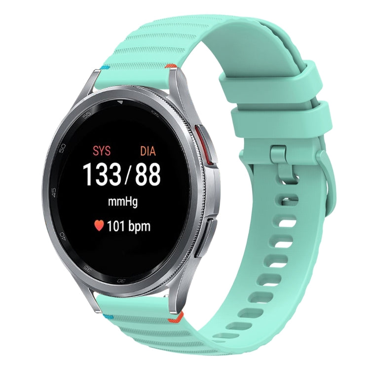 สายซิลิโคนขนาด 20 มม. แบบเย็บจุดคลื่น สำหรับ Samsung Galaxy Watch FE 40 มม., สำหรับ Samsung Galaxy Watch 7 ขนาด 40 / 44 มม., สำหรับ Samsung Galaxy Watch 6 Classic ขนาด 43 / 47 มม., สำหรับ Samsung Galaxy Watch 6 ขนาด 40 / 44 มม.