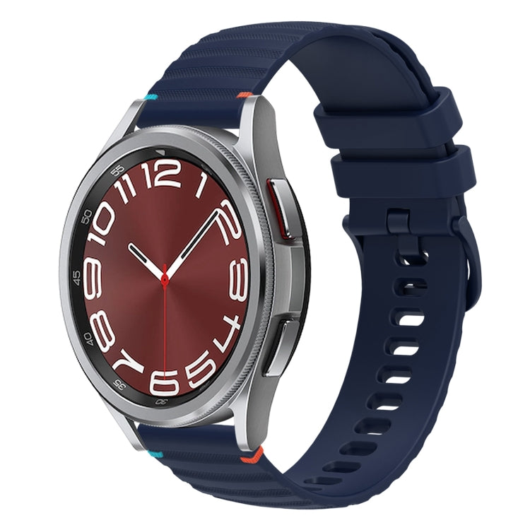 สายซิลิโคนขนาด 20 มม. แบบเย็บจุดคลื่น สำหรับ Samsung Galaxy Watch FE 40 มม., สำหรับ Samsung Galaxy Watch 7 ขนาด 40 / 44 มม., สำหรับ Samsung Galaxy Watch 6 Classic ขนาด 43 / 47 มม., สำหรับ Samsung Galaxy Watch 6 ขนาด 40 / 44 มม.