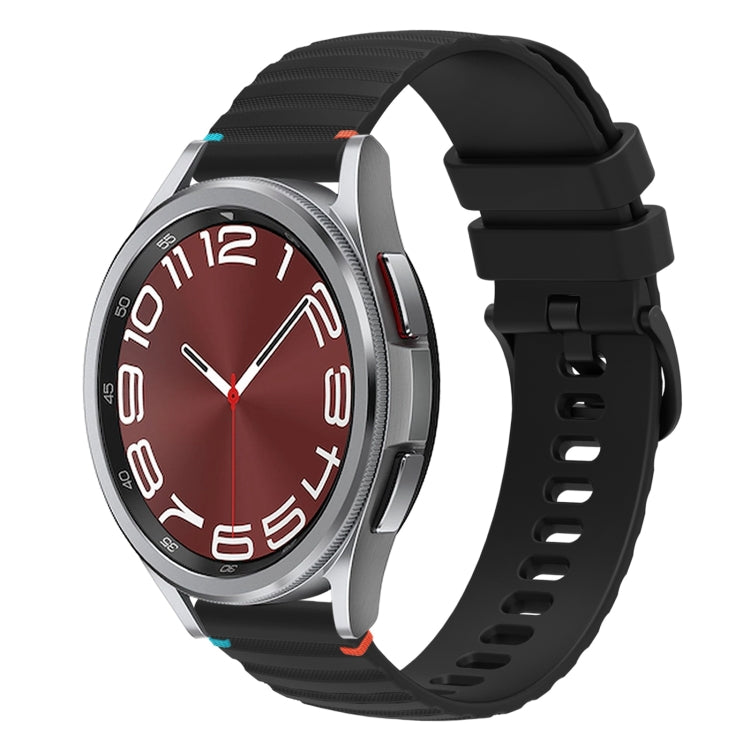 สายซิลิโคนขนาด 20 มม. แบบเย็บจุดคลื่น สำหรับ Samsung Galaxy Watch FE 40 มม., สำหรับ Samsung Galaxy Watch 7 ขนาด 40 / 44 มม., สำหรับ Samsung Galaxy Watch 6 Classic ขนาด 43 / 47 มม., สำหรับ Samsung Galaxy Watch 6 ขนาด 40 / 44 มม.