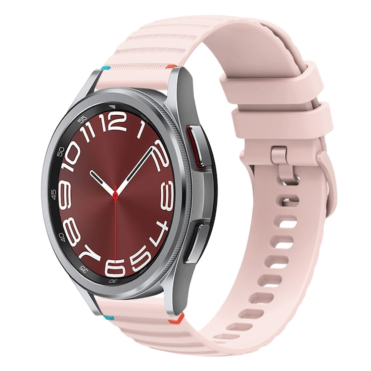 สายซิลิโคนขนาด 20 มม. แบบเย็บจุดคลื่น สำหรับ Samsung Galaxy Watch FE 40 มม., สำหรับ Samsung Galaxy Watch 7 ขนาด 40 / 44 มม., สำหรับ Samsung Galaxy Watch 6 Classic ขนาด 43 / 47 มม., สำหรับ Samsung Galaxy Watch 6 ขนาด 40 / 44 มม.