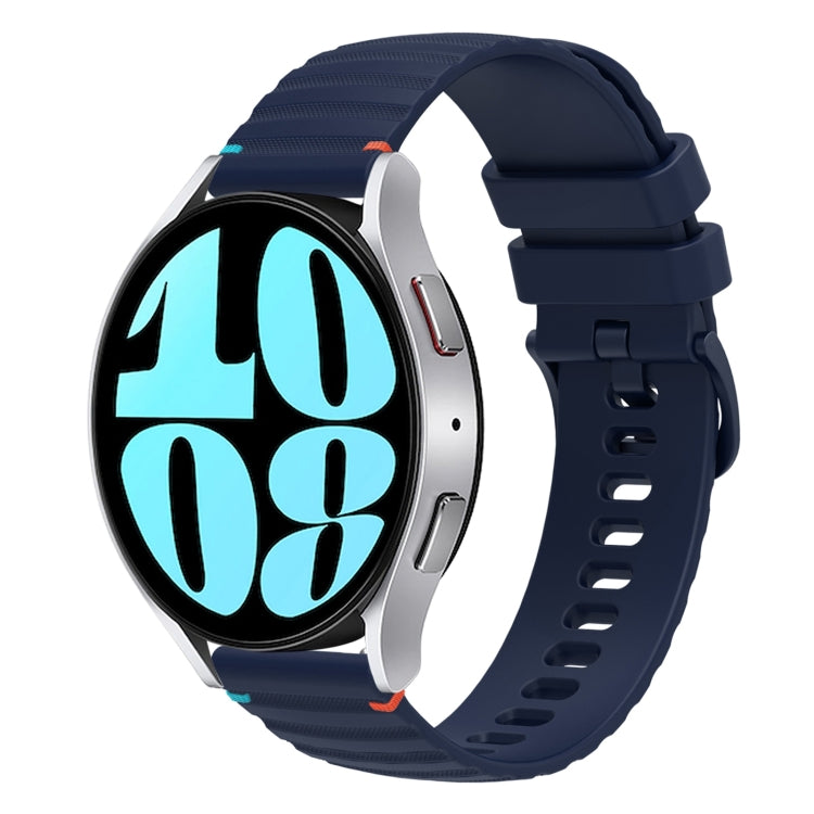 สายซิลิโคนขนาด 20 มม. แบบเย็บจุดคลื่น สำหรับ Samsung Galaxy Watch FE 40 มม., สำหรับ Samsung Galaxy Watch 7 ขนาด 40 / 44 มม., สำหรับ Samsung Galaxy Watch 6 Classic ขนาด 43 / 47 มม., สำหรับ Samsung Galaxy Watch 6 ขนาด 40 / 44 มม.