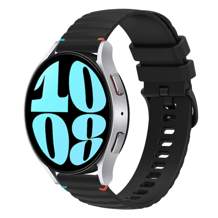 สายซิลิโคนขนาด 20 มม. แบบเย็บจุดคลื่น สำหรับ Samsung Galaxy Watch FE 40 มม., สำหรับ Samsung Galaxy Watch 7 ขนาด 40 / 44 มม., สำหรับ Samsung Galaxy Watch 6 Classic ขนาด 43 / 47 มม., สำหรับ Samsung Galaxy Watch 6 ขนาด 40 / 44 มม.