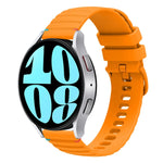สายซิลิโคนขนาด 20 มม. แบบเย็บจุดคลื่น สำหรับ Samsung Galaxy Watch FE 40 มม., สำหรับ Samsung Galaxy Watch 7 ขนาด 40 / 44 มม., สำหรับ Samsung Galaxy Watch 6 Classic ขนาด 43 / 47 มม., สำหรับ Samsung Galaxy Watch 6 ขนาด 40 / 44 มม.