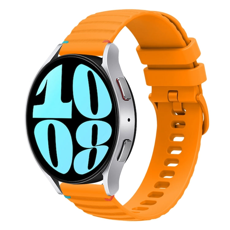 สายซิลิโคนขนาด 20 มม. แบบเย็บจุดคลื่น สำหรับ Samsung Galaxy Watch FE 40 มม., สำหรับ Samsung Galaxy Watch 7 ขนาด 40 / 44 มม., สำหรับ Samsung Galaxy Watch 6 Classic ขนาด 43 / 47 มม., สำหรับ Samsung Galaxy Watch 6 ขนาด 40 / 44 มม.
