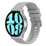 สายซิลิโคนขนาด 20 มม. แบบเย็บจุดคลื่น สำหรับ Samsung Galaxy Watch FE 40 มม., สำหรับ Samsung Galaxy Watch 7 ขนาด 40 / 44 มม., สำหรับ Samsung Galaxy Watch 6 Classic ขนาด 43 / 47 มม., สำหรับ Samsung Galaxy Watch 6 ขนาด 40 / 44 มม.